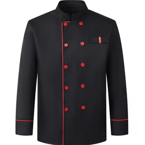 Men Women Unisex Chef Jacket Long Sleeve Breathable Comfortable Button-Up Closure Polyester/Cotton Twill Silk Restaurant Uniform - Product Image 1