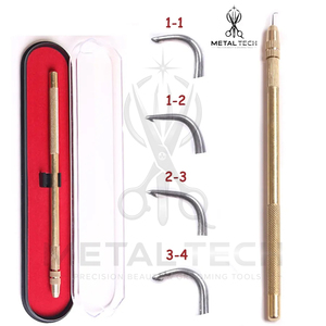 Kit de stylos à aiguilles de ventilation en laiton, 4 tailles, aiguilles micro-crochets en acier 1-1 à 3-4, outil de nouage de cheveux pour lace frontal avec étui de rangement - Product Image 2