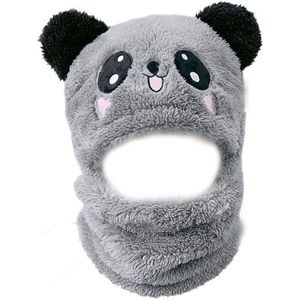 Conjunto de Gorro, Bufanda y Guantes de Invierno Unisex de una Pieza con Orejas de Oso y Forro Polar Cálido - Product Image 1