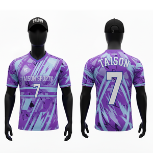 Maillot de football pour homme en polyester respirant de qualité supérieure 150 GSM, bleu vert néon, motif hexagonal, sublimation, logo personnalisé, kit d'équipe - Product Image 3