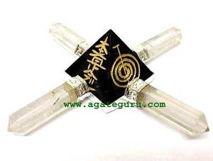 Pyramides énergétiques en cristal d'œil de tigre, générateurs d'énergie, chakra, guérison Reiki, pierres précieuses naturelles, entièrement faites à la main - Product Image 2