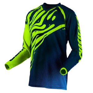 Custom Long Sleeve Motorcycle Jersey Men's Sublimation Print Quick Dry Sport Shirt Full Sleeve Polyester Motocross Racing Wear - Product Image 1