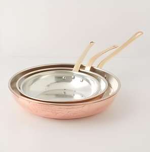 Sartén Clásica de Cobre para Saltear con Mango de Latón, Sartén para Freír Martillada a Mano para Expertos Culinarios y Cocinas Domésticas y de Hotel - Product Image 1