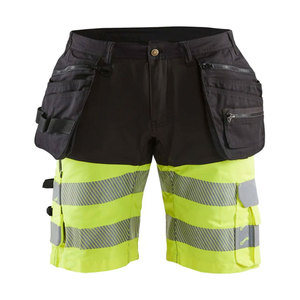 Unisex High Visibility Safety Hi Viz <b>Working</b> Wear Cargo Shorts Multi Pocket Worker Cotton Reflective Construction Safety Shorts - Product Image 1