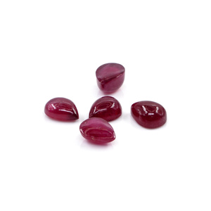 Cabochons de rubis naturels de Bangkok, calibrés, forme poire, 5x7mm, pierres précieuses de rubis naturelles en vrac pour la création de bijoux, prêts à l'emploi - Product Image 3