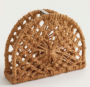 Porte-serviettes en rotin vintage artisanal pour la maison, la salle à manger, la décoration de table et divers usages décoratifs - Product Image 1
