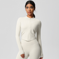 Ensemble de yoga effet seconde peau PASUXI en nylon brossé, survêtement de course 2 pièces pour femme avec veste zippée, tenue de sport et de gym