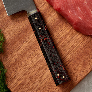 Couteau de Chef Japonais LEGACY BLADES Premium OEM Fait Main en Acier à Haute Teneur en Carbone Manche en Résine Ambidextre Compatible Lave-Vaisselle Polissage Haute Brillance - Product Image 5