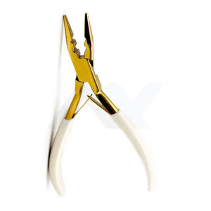 Pinzas Profesionales de Acero Inoxidable para Extensiones de Cabello con Mango de Goma y Apertura Micro para Cierre de Cabello - Product Image 1