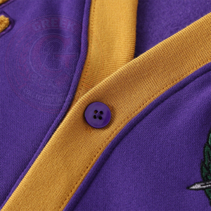 Fraternity Omega Purple Knitted <b>Cardigan</b> <b>Long</b> Sleeve Cotton V-neck Greek Embroidery OPP Letter Men's Sweater Full Sleeve - Product Image 6
