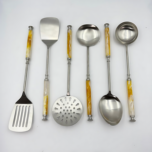 Kitchen Set With Stand Set of 6 With Resin Handle Polish Finish Stainless Steel For The Use Of Party And Wedding - Product Image 3