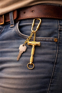 Brass Hammer Keychain <b>Mini</b> Gavel Keychain Solid Brass Tool <b>Keyring</b> Handmade Vintage Key Holder Gift for Lawyer Judge Carpenter - Product Image 3