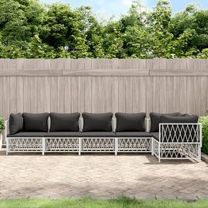Set Lounge da Giardino Bianco e Grigio Scuro, Elegante Arredamento da Esterno per Intrattenimento all'Aperto - Product Image 1