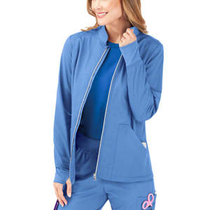 Blouse de travail unisexe bleue à fermeture éclair intégrale en toile avec poches et détection d'aiguilles – PRIMEFIELD ENTERPRISES - Product Image 5