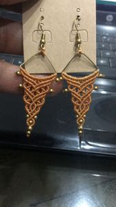 Pendientes de Macramé Hechos a Mano con Cuentas, Pendientes de Hilo de Algodón Tejido con Borlas, Joyería Artesanal Étnica Geométrica, Venta al Por Mayor - Product Image 4