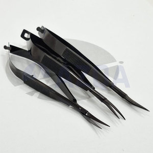 Professional Black Color Coated Stainless Steel <b>Cuticle</b> <b>Scissors</b> with Spring Action and Ultra Sharp Tips - Product Image 2