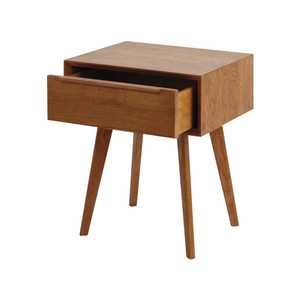 Modern <b>Solid</b> <b>Wood</b> Nightstand with Drawer Midcentury Design Adjustable Durable for Bedroom Home Furniture - Product Image 5