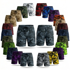 Shorts de sport camouflage personnalisés en polyester de haute qualité, séchage rapide, taille élastique, pour entraînement, course et fitness - Product Image 1