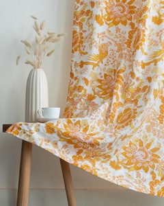 Rideaux en coton fleuri imprimés à la main, ensemble de rideaux traditionnels indiens pour la maison, la chambre et le salon - Product Image 3