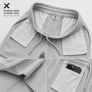 Shorts de sport X Sports City pour homme, haute qualité, 320 GSM, 100 % coton molletonné, parfaits pour les activités de plein air, style décontracté, look premium. - Product Image 3