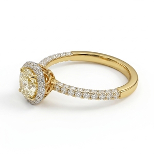Cushion & Round Diamond Ring in 14K Yellow Gold | 1.00 CT Women's Fine Jewelry - Product Image 2