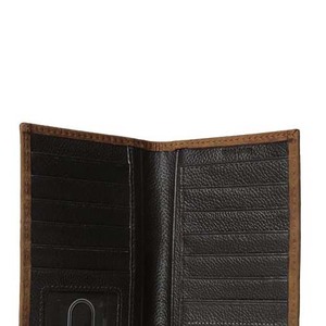 Cartera de cuero para hombre, color marrón, con cierre de cremallera, tarjetero multifuncional - Product Image 2