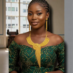 AWAIS HOUSE Nuevo Conjunto de Joyería de Moda Estilo Hip Hop Chapado en Oro con Diamantes Negros y Patrón Infinito para Mujer, para Boda y Compromiso - Product Image 1