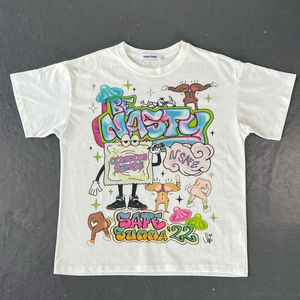Camiseta de Manga Corta para Hombre, Personalizada, de Corte Holgado y Talla Grande, Impresión en Serigrafía, Tela de Seda, Cuello Redondo - Product Image 1