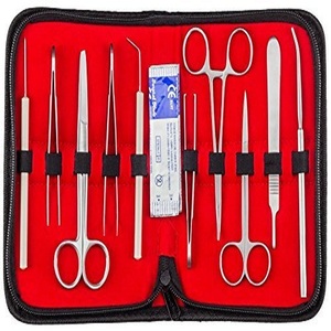 Kit de dissection avancé pour étudiants en médecine et en biologie, 22 pièces, avec manche de scalpel, 11 lames, étui, laboratoire vétérinaire B - Product Image 5