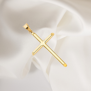 Colgante de cruz latina chapado en oro de 18 quilates, joyería de moda elegante para uso diario, logotipo de embalaje personalizado, regalo cristiano religioso - Product Image 5