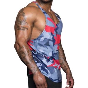 Camiseta sin mangas de camuflaje para hombre, cuello en V, de poliéster de secado rápido, informal, para entrenamiento. - Product Image 4