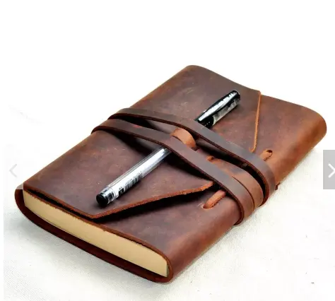 Diario de cuero marrón hecho a mano de alta calidad, diario con el Pan, cuaderno para Viajero, organizador de negocios, diarios clásicos
