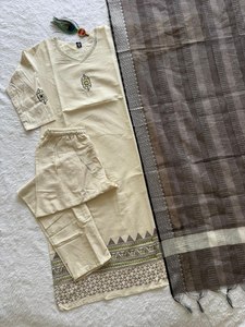 Magnifique ensemble salwar kameez blanc au design attrayant, en soie véritable lourde avec broderies, vêtements indiens et pakistanais. - Product Image 5
