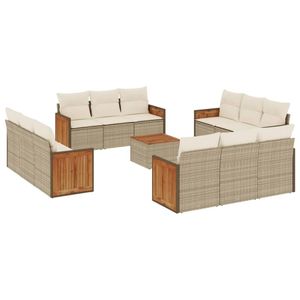 Conjunto de Sofás de Jardín en Color Beige Crema - Product Image 2