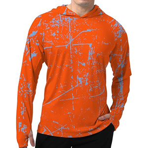Camisa de Pesca para Hombre, Gris, Manga Larga, con Capucha, Protección Solar UPF 50, Secado Rápido, Estampada, con Bolsillo para Gafas de Sol - Product Image 5