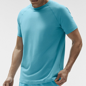 เสื้อยืดคอกลมผ้าฝ้ายสำหรับผู้ชาย สีพื้น สวมใส่สบาย แฟชั่นลำลอง - Product Image 1