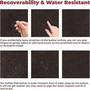 Feuille de cuir de buffle véritable brun foncé pleine fleur unie pour l'artisanat - Product Image 3