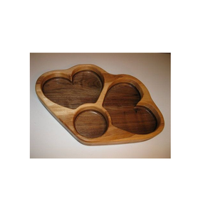 Bandeja de Servir de Madera Yin-Yang Pulida Hecha a Mano con 2 Compartimentos, Organizador Ecológico para Aperitivos y Condimentos, Utensilios de Cocina Modernos - Product Image 3