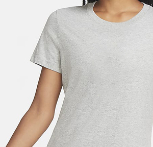 Camisetas de Manga Corta para Mujer, Corte Ajustado, 100% Algodón, Transpirables, con Logotipo, Tejido Jersey, para Yoga, Cuello Redondo, Color Sólido - Product Image 4