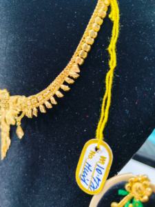 Parure de collier en or massif 22 carats pour femme, bijoux traditionnels indiens pour mariage et fête, ornement tendance en or pur - Product Image 3