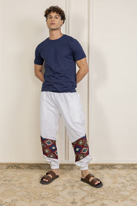 Tamaño libre 100% algodón hombres Aladdin Hopper pantalones ecológicos de lona ligera media Flare recto Harem Baggy Boho High Dark - Product Image 2