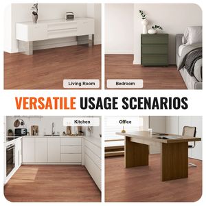 Adesivo 36X6 pollici piastrelle per pavimenti in vinile 2.5mm di spessore Stick Design marrone profondo venatura del legno per la cucina sala da pranzo facile - Product Image 6