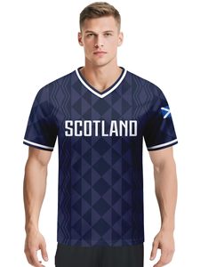 Camiseta de Fútbol de Escocia para Hombre, Nombre y Número Personalizados, Cuello en V, Manga Corta, Poliéster Sublimado, Ropa Deportiva Transpirable - Product Image 2