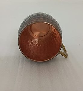 Meilleures ventes - Tasse en cuivre noir - Décoration d'intérieur - Artisanat en cuivre - Tasse ronde martelée Moscow Mule - Disponible à un prix raisonnable - Product Image 2