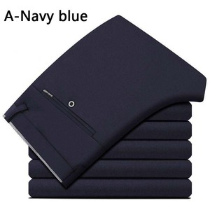 Pantalones formales rectos elásticos informales de negocios de moda de primavera y otoño para hombre, traje de pantalones largos de lavado de color A de talla grande 28-40 - Product Image 1
