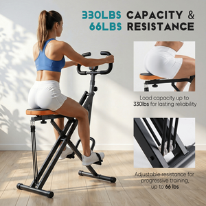 Appareil de fitness pliable à domicile, capacité de charge de 330 livres, résistance réglable, entraîneur de cuisses et de bas du corps - Product Image 6