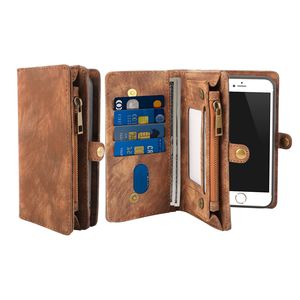 Étui portefeuille magnétique 2-en-1 en cuir pour iPhone 8 avec fermeture éclair, 13 emplacements pour cartes et pochette à monnaie, sacoche de téléphone portable - Product Image 2