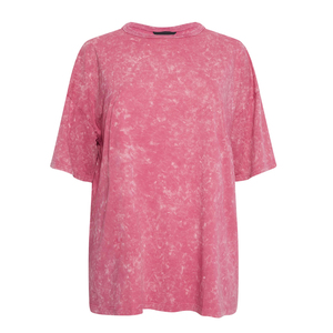 T-shirt grande taille délavé à l'acide, col rond, avec logo personnalisé, mode estivale, uni, pour femme, idéal pour l'extérieur - Product Image 1