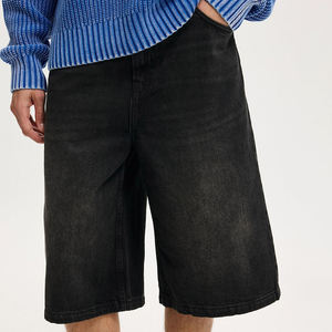 Pantalones Cortos de Mezclilla para Hombre, Lavado Oscuro, Corte Recto, Cintura Media, Casuales, para Verano, Tejido de Algodón, con Bolsillos - Product Image 3