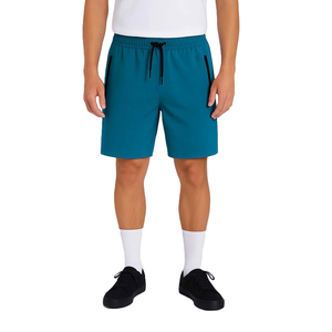 Unisex Teal Embroidered <b>Shorts</b> <b>Spandex</b>/Polyester Quick Dry Breathable Drawstring Pockets Elastic Waist Casual Running Gym Sports - Product Image 3
